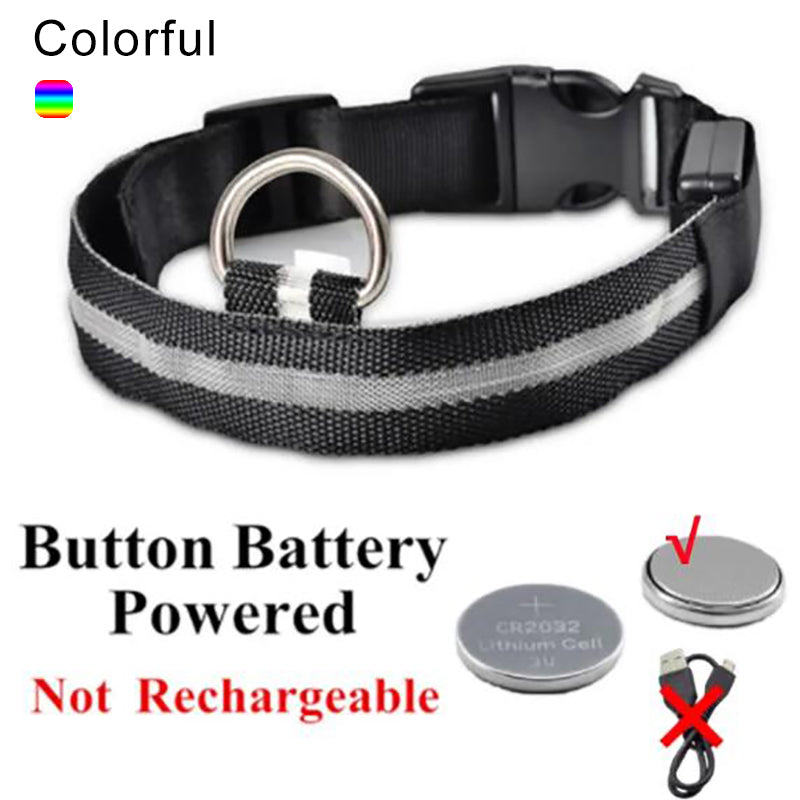 Electronic Pet LED Dog Collar Adjustable Flash Recharge Pet Collars Reflective LED Collars for Dogs Night Anti-Lost Dog Products